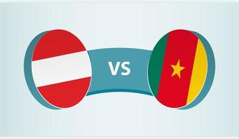 Austria versus Camerún, equipo Deportes competencia concepto. vector
