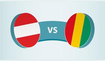 Austria versus Guinea, equipo Deportes competencia concepto. vector