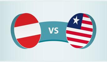 Austria versus Liberia, equipo Deportes competencia concepto. vector