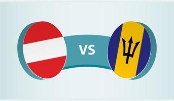 Austria versus barbados, equipo Deportes competencia concepto. vector