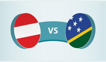 Austria versus Solomon Islands, team sports competition concept. vector