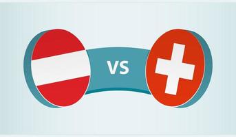 Austria versus Switzerland, team sports competition concept. vector