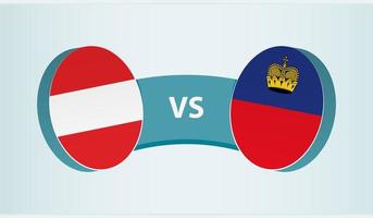 Austria versus Liechtenstein, team sports competition concept. vector