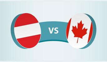 Austria versus Canada, team sports competition concept. vector