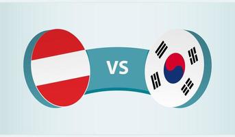 Austria versus sur Corea, equipo Deportes competencia concepto. vector