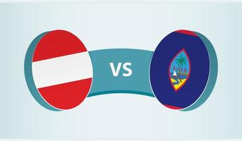 Austria versus guam, equipo Deportes competencia concepto. vector