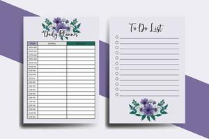 Planner To Do List Anemone Flower Design Template vector