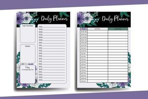 Planner To Do List Anemone Flower Design Template vector