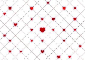 Red hearts abstract St Valentines Day background vector