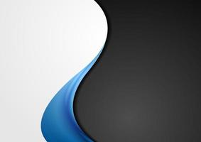 Grey black abstract background with blue wave vector