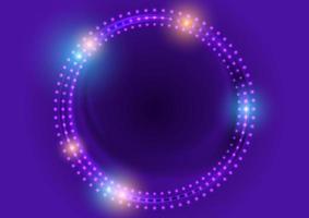 Neon led lights abstract violet circles background vector