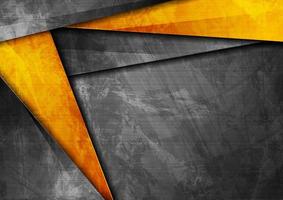 Grunge tech corporate orange and dark grey background vector