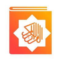 quran book translation al quran al karim religion islamic gradient icon button vector illustration