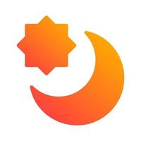 moon and star religion islamic gradient icon button vector illustration