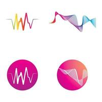 sonido olas logo vector ilustración