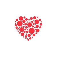 red heart design icon flat vector