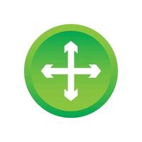 White sign on green rounded square button with gray reflection, black shadow on white background. Glossy style. Vector illustration web design element