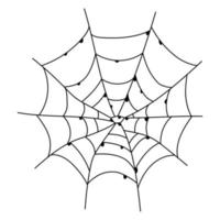 Scary spider web isolated. Spooky Halloween decoration. Outline cobweb illustration vector