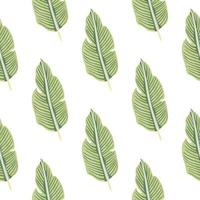 Tropical leaf seamless pattern. Exotic leaves background. Jungle plants endless wallpaper. Rainforest floral hawaiian backdrop. vector