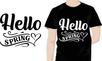 Hello spring Spring Quotes Design vector