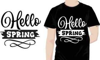 Hello spring Spring Quotes Design vector