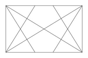 Golden ratio template. Method golden section. Fibonacci array, numbers. Golden proportions. Vector illustration. Triangles.