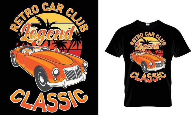 Car, classic, vector T-Shirt design