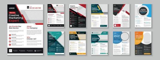 Business flyer bundle, corporate business flyer set, a4 layout, flyer collection, and corporate brochure set layout vector