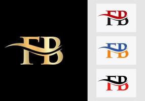 Initial Monogram Letter FB Logo Design. FB Logotype Template vector