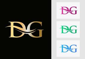 Initial Monogram Letter DG Logo Design. DG Logotype Template vector