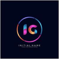 Letter IG colorfull logo premium elegant template vector