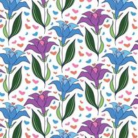 Seamless floral pattern. Cute retro textures. Flowers and dots for fabric, paper, packaging design. vector