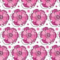 Seamless floral pattern. Cute retro textures. Flowers and dots for fabric, paper, packaging design. vector