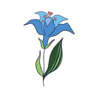 salvaje flor. floral herbario plantas con azul flores delicado campo y prado flores silvestres y hierbas. botánico plano vector ilustración de delicado verano flora aislado en blanco antecedentes