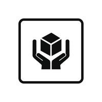 Handle with care icon isolated on white background vector
