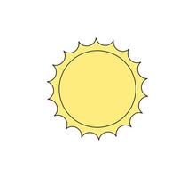 Retro groovy style shiny sun. Psychedelic hippie old solar. Abstract vintage hippy bright sticker. Trendy y2k pop culture or boho design vector eps element
