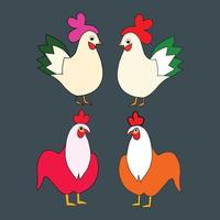 Funny Hen Cartoon Vector Illustration