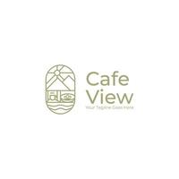 Cafe Logo design with minimalist line style logo vector graphics