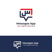 Messaging App Logo Design with Arabic line style Graphic Vector