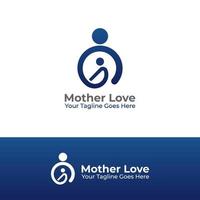 Unique Mother's Love Logo Design Vector Graphic