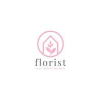 Flower House Shop Logo Design Vector Graphic