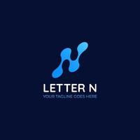 N Technology Letter Logo Design with Vector Graphic