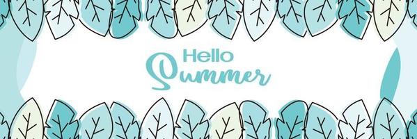 summer background, trendy design with leaf ornament. Template for banner, web, greeting card, presentation. vector