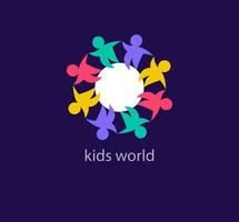 Creative kids world logo design. Modern design color. Cyclic kids logo template. vector. vector