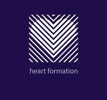 Heart formation lines logo. Unique design. Creative activity life logo template. vector. vector