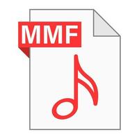 diseño plano moderno de icono de archivo mmf para web vector