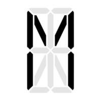 Ilustración simple de letra o símbolo digital figura electrónica de la letra m vector