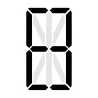 Simple illustration of digital number. Electronic figure of number eight vector