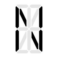 Ilustración simple de letra digital o símbolo figura electrónica de la letra n vector