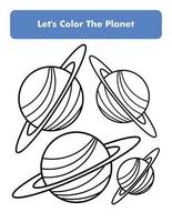 The Planet Coloring Book Page In Letter Page Size Children Coloring Worksheet Premium Vector Element